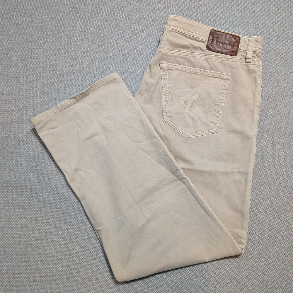 AG Adriano Goldschmied The Graduate Mens Pants Beige 40x32 USA Chino Stretch Leg